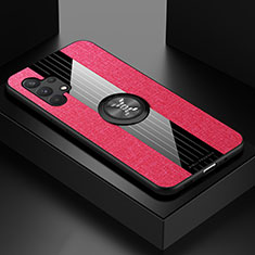 Custodia Silicone Ultra Sottile Morbida Cover con Magnetico Anello Supporto X01L per Samsung Galaxy A32 5G Rosso