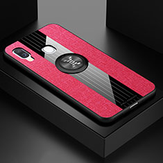 Custodia Silicone Ultra Sottile Morbida Cover con Magnetico Anello Supporto X01L per Samsung Galaxy A40 Rosso