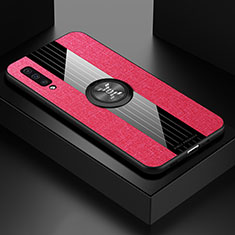 Custodia Silicone Ultra Sottile Morbida Cover con Magnetico Anello Supporto X01L per Samsung Galaxy A50S Rosso