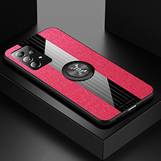 Custodia Silicone Ultra Sottile Morbida Cover con Magnetico Anello Supporto X01L per Samsung Galaxy A52 4G Rosso