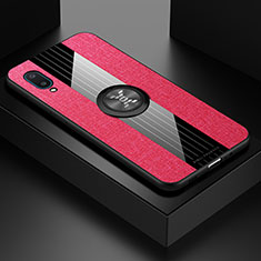 Custodia Silicone Ultra Sottile Morbida Cover con Magnetico Anello Supporto X01L per Samsung Galaxy M02 Rosso
