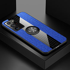Custodia Silicone Ultra Sottile Morbida Cover con Magnetico Anello Supporto X01L per Samsung Galaxy Note 20 Ultra 5G Blu