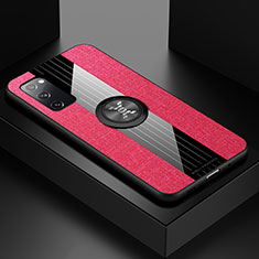 Custodia Silicone Ultra Sottile Morbida Cover con Magnetico Anello Supporto X01L per Samsung Galaxy S20 FE (2022) 5G Rosso