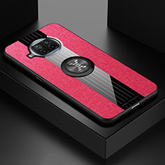 Custodia Silicone Ultra Sottile Morbida Cover con Magnetico Anello Supporto X01L per Xiaomi Mi 10i 5G Rosso