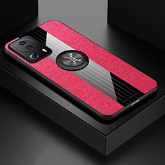 Custodia Silicone Ultra Sottile Morbida Cover con Magnetico Anello Supporto X01L per Xiaomi Mi 13 Lite 5G Rosso