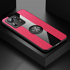 Custodia Silicone Ultra Sottile Morbida Cover con Magnetico Anello Supporto X01L per Xiaomi Mi Mix 4 5G Rosso
