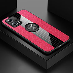 Custodia Silicone Ultra Sottile Morbida Cover con Magnetico Anello Supporto X01L per Xiaomi Poco X4 GT 5G Rosso