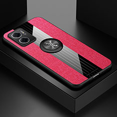 Custodia Silicone Ultra Sottile Morbida Cover con Magnetico Anello Supporto X01L per Xiaomi Redmi 10 5G Rosso