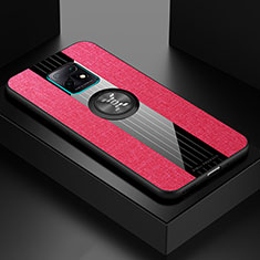 Custodia Silicone Ultra Sottile Morbida Cover con Magnetico Anello Supporto X01L per Xiaomi Redmi 10X 5G Rosso