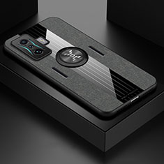 Custodia Silicone Ultra Sottile Morbida Cover con Magnetico Anello Supporto X01L per Xiaomi Redmi K50 Gaming AMG F1 5G Grigio
