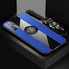 Custodia Silicone Ultra Sottile Morbida Cover con Magnetico Anello Supporto X03L per Realme GT Master 5G Blu