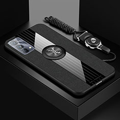Custodia Silicone Ultra Sottile Morbida Cover con Magnetico Anello Supporto X03L per Realme GT Master 5G Nero