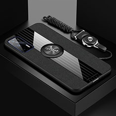 Custodia Silicone Ultra Sottile Morbida Cover con Magnetico Anello Supporto X03L per Realme GT Neo 2T 5G Nero