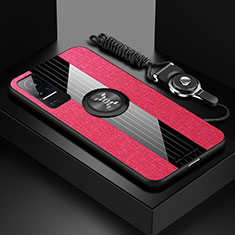 Custodia Silicone Ultra Sottile Morbida Cover con Magnetico Anello Supporto X03L per Xiaomi Civi 5G Rosso