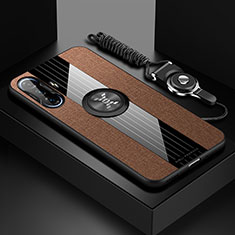 Custodia Silicone Ultra Sottile Morbida Cover con Magnetico Anello Supporto X03L per Xiaomi Poco F3 GT 5G Marrone