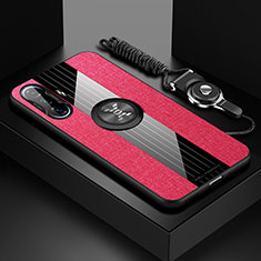 Custodia Silicone Ultra Sottile Morbida Cover con Magnetico Anello Supporto X03L per Xiaomi Poco F3 GT 5G Rosso