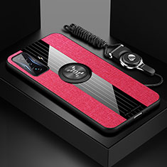 Custodia Silicone Ultra Sottile Morbida Cover con Magnetico Anello Supporto X03L per Xiaomi Poco F4 GT 5G Rosso