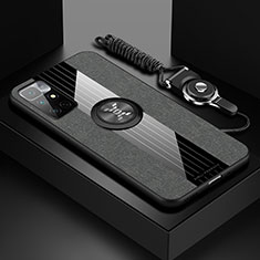 Custodia Silicone Ultra Sottile Morbida Cover con Magnetico Anello Supporto X03L per Xiaomi Redmi 10 4G Grigio