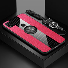 Custodia Silicone Ultra Sottile Morbida Cover con Magnetico Anello Supporto X03L per Xiaomi Redmi 10A 4G Rosso