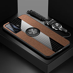 Custodia Silicone Ultra Sottile Morbida Cover con Magnetico Anello Supporto X03L per Xiaomi Redmi K50 Gaming 5G Marrone