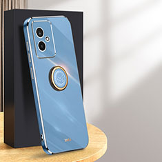 Custodia Silicone Ultra Sottile Morbida Cover con Magnetico Anello Supporto XL1 per Huawei Honor 100 5G Blu