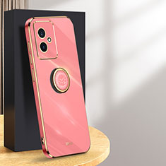 Custodia Silicone Ultra Sottile Morbida Cover con Magnetico Anello Supporto XL1 per Huawei Honor 100 5G Rosa Caldo