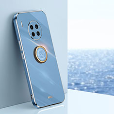 Custodia Silicone Ultra Sottile Morbida Cover con Magnetico Anello Supporto XL1 per Huawei Honor 50 Lite Blu