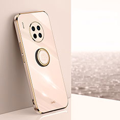 Custodia Silicone Ultra Sottile Morbida Cover con Magnetico Anello Supporto XL1 per Huawei Honor 50 Lite Oro Rosa
