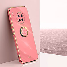 Custodia Silicone Ultra Sottile Morbida Cover con Magnetico Anello Supporto XL1 per Huawei Honor 50 Lite Rosa Caldo