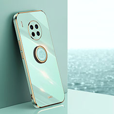 Custodia Silicone Ultra Sottile Morbida Cover con Magnetico Anello Supporto XL1 per Huawei Honor 50 Lite Verde