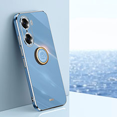 Custodia Silicone Ultra Sottile Morbida Cover con Magnetico Anello Supporto XL1 per Huawei Honor 60 5G Blu