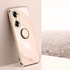 Custodia Silicone Ultra Sottile Morbida Cover con Magnetico Anello Supporto XL1 per Huawei Honor 60 5G Oro Rosa