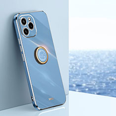Custodia Silicone Ultra Sottile Morbida Cover con Magnetico Anello Supporto XL1 per Huawei Honor 60 SE 5G Blu