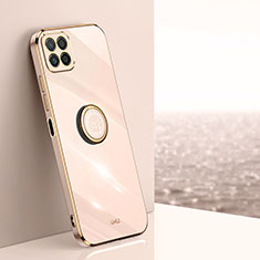 Custodia Silicone Ultra Sottile Morbida Cover con Magnetico Anello Supporto XL1 per Huawei Honor 70 Lite 5G Oro Rosa