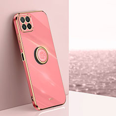 Custodia Silicone Ultra Sottile Morbida Cover con Magnetico Anello Supporto XL1 per Huawei Honor 70 Lite 5G Rosa Caldo