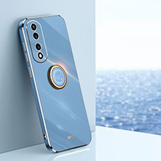 Custodia Silicone Ultra Sottile Morbida Cover con Magnetico Anello Supporto XL1 per Huawei Honor 70 Pro+ Plus 5G Blu