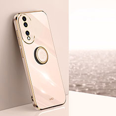 Custodia Silicone Ultra Sottile Morbida Cover con Magnetico Anello Supporto XL1 per Huawei Honor 80 5G Oro Rosa