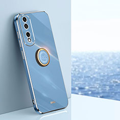 Custodia Silicone Ultra Sottile Morbida Cover con Magnetico Anello Supporto XL1 per Huawei Honor 90 Pro 5G Blu