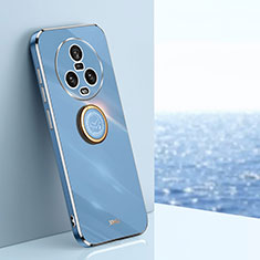Custodia Silicone Ultra Sottile Morbida Cover con Magnetico Anello Supporto XL1 per Huawei Honor Magic5 5G Blu
