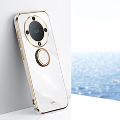 Custodia Silicone Ultra Sottile Morbida Cover con Magnetico Anello Supporto XL1 per Huawei Honor Magic5 Lite 5G Bianco