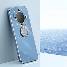 Custodia Silicone Ultra Sottile Morbida Cover con Magnetico Anello Supporto XL1 per Huawei Honor Magic5 Lite 5G Blu