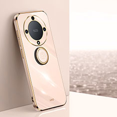 Custodia Silicone Ultra Sottile Morbida Cover con Magnetico Anello Supporto XL1 per Huawei Honor Magic5 Lite 5G Oro Rosa