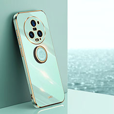 Custodia Silicone Ultra Sottile Morbida Cover con Magnetico Anello Supporto XL1 per Huawei Honor Magic5 Pro 5G Verde