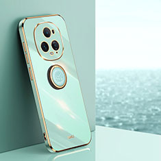 Custodia Silicone Ultra Sottile Morbida Cover con Magnetico Anello Supporto XL1 per Huawei Honor Magic5 Ultimate 5G Verde