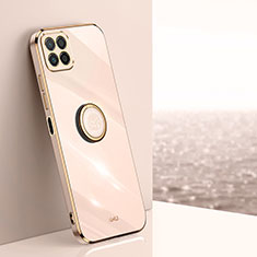 Custodia Silicone Ultra Sottile Morbida Cover con Magnetico Anello Supporto XL1 per Huawei Honor X6 5G Oro Rosa