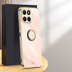 Custodia Silicone Ultra Sottile Morbida Cover con Magnetico Anello Supporto XL1 per Huawei Honor X6a Oro Rosa