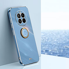 Custodia Silicone Ultra Sottile Morbida Cover con Magnetico Anello Supporto XL1 per Huawei Mate 50 Blu