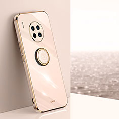 Custodia Silicone Ultra Sottile Morbida Cover con Magnetico Anello Supporto XL1 per Huawei Nova 8i Oro Rosa