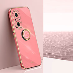 Custodia Silicone Ultra Sottile Morbida Cover con Magnetico Anello Supporto XL1 per Huawei Nova 9 SE Rosa Caldo
