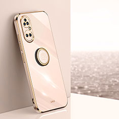Custodia Silicone Ultra Sottile Morbida Cover con Magnetico Anello Supporto XL1 per Huawei P50 Pro Oro